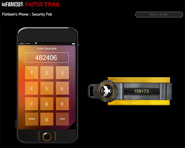 You can return to the main profile on the http://infamouspapertrail - Chapter 2, part 1 - things to do outside the game - inFamous Paper Trail - inFamous: Second Son - Game Guide and Walkthrough