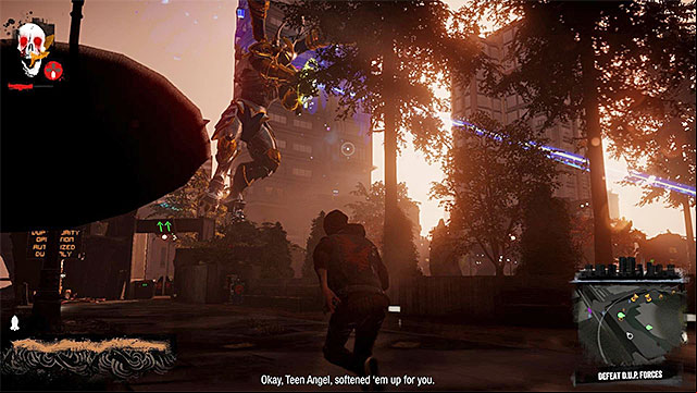 The appearance of the huge angel will help you win the battle quickly - 13b: Hunting the Hunters - Walkthrough - inFamous: Second Son - Game Guide and Walkthrough