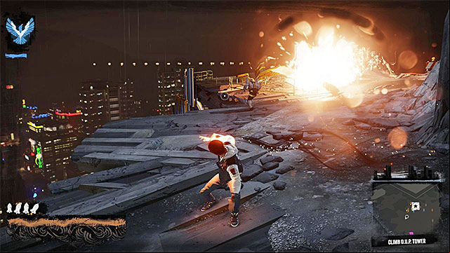 Rely on rockets and the other strong attacks. - 17a: Expose Augustine - the climb to the top of the tower - Walkthrough - inFamous: Second Son - Game Guide and Walkthrough