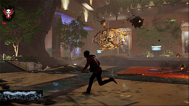 Do not stop anywhere, to prevent being hit with a big fragment of concrete - 17b: Kill Augustine - defeating Augustine - Walkthrough - inFamous: Second Son - Game Guide and Walkthrough