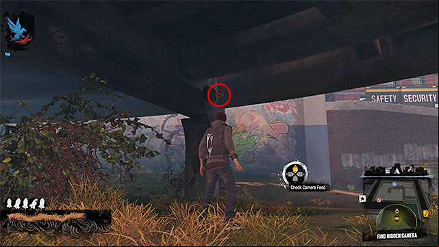 3) Hidden Camera - The camera you're looking for is located in the place shown on the above screen - Pioneer Square - more difficult activities - City - inFamous: Second Son - Game Guide and Walkthrough