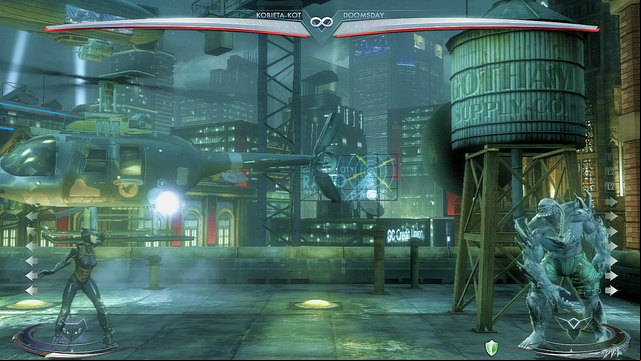 At the right edge of the arena theres a wooden water tower - Injustice Gods Among Us: Gotham, arena guide - Arenas - Injustice: Gods Among Us Game Guide