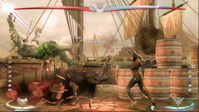 At the right edge of the arena there are some barrels - Injustice Gods Among Us: Themyscira, arena guide - Arenas - Injustice: Gods Among Us Game Guide