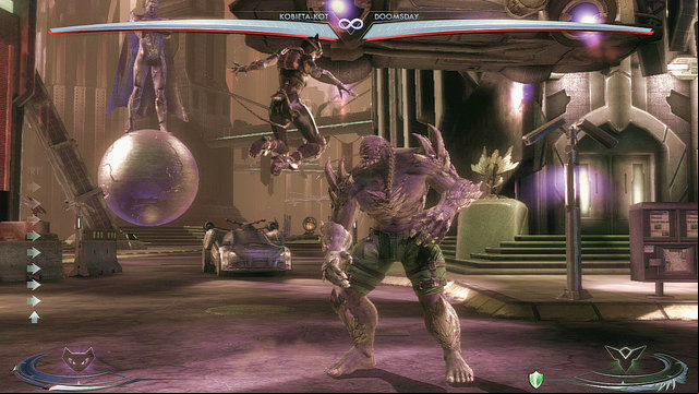 On the right side of the arena theres a vehicle floating above the arena - Injustice Gods Among Us: Metropolis, arena guide - Arenas - Injustice: Gods Among Us Game Guide