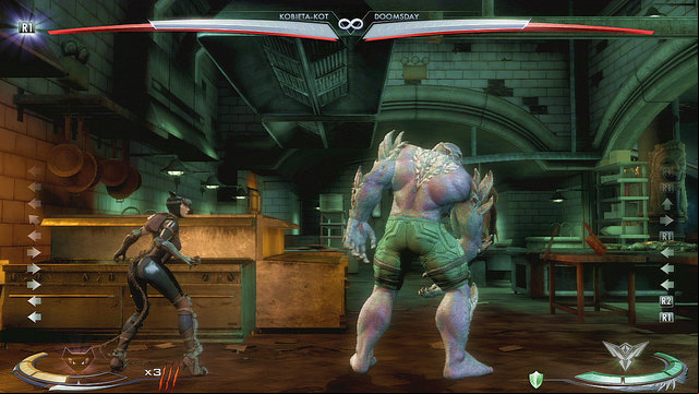 At the left edge of the arena theres a kitchen stove - Injustice Gods Among Us: Arkham Asylum - Jokers Asylum, arena guide - Arenas - Injustice: Gods Among Us Game Guide