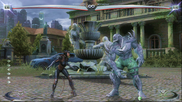 In the middle of the arena in the background theres a fountain, when fighting beside it you can throw the enemy at it - Injustice Gods Among Us: Wayne Manor - Wayne Manor Night, arena guide - Arenas - Injustice: Gods Among Us Game Guide