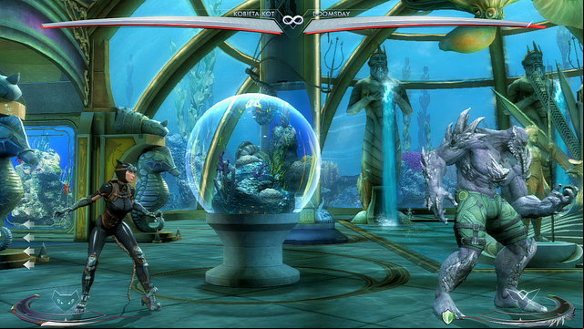 On the left side of the arena theres a small sphere aquarium - Injustice Gods Among Us: Atlantis, arena guide - Arenas - Injustice: Gods Among Us Game Guide
