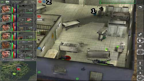 The best is to send inside only Static with NF Shotgun and grenades and when opponents (1,2) concentrate fire on him, order the rest to run inside with machine guns set on salvo fire - Remaining locations - p. 7 - Remaining locations - Jagged Alliance: Back in Action - Game Guide and Walkthrough
