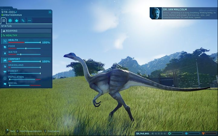 Another important factor affecting comfort is the population index and establishing s index - How to take care of dinosaurs in Jurassic World Evolution? - Park management - Jurassic World Evolution Game Guide