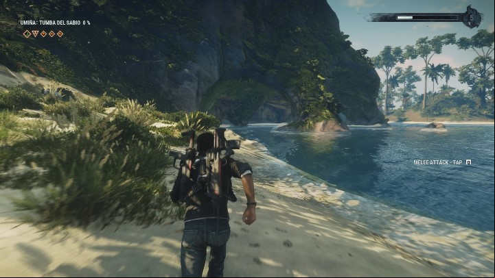 On the beach you will see a recess in a mountain with water flowing into it - Tomb Tumba Del Sabio - Tomb Locations - Just Cause 4 Guide