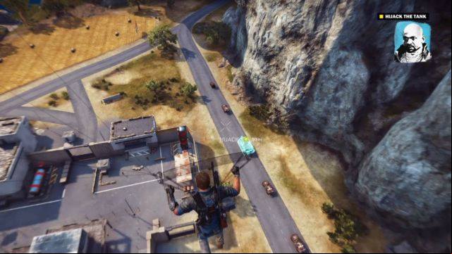 The tank, visible on the ground - when its shining teal, its immune to all attacks. - An Act of Piracy - Walkthrough - Just Cause 3 - Game Guide and Walkthrough