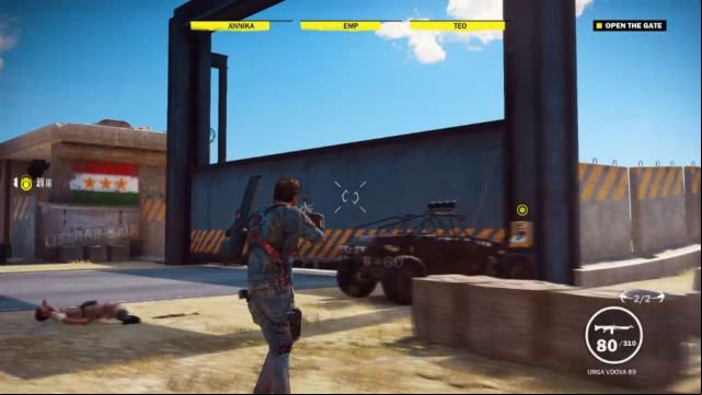 Lift the gate with your rope, or by pressing the button on the control . - A Long and Dangerous Road - Walkthrough - Just Cause 3 - Game Guide and Walkthrough