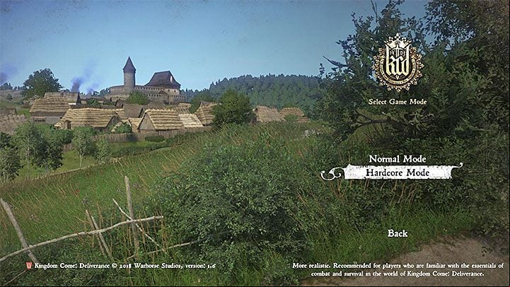 You cant switch to hardcore mode if you are currently during a playthrough - Kingdom Come Deliverance: Hardcore mode - tips - From the Ashes DLC - Kingdom Come Deliverance Game Guide