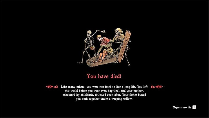 After starting hardcore mode, you can see one or several screens that will inform you about your characters death - Kingdom Come Deliverance: Hardcore mode - tips - From the Ashes DLC - Kingdom Come Deliverance Game Guide