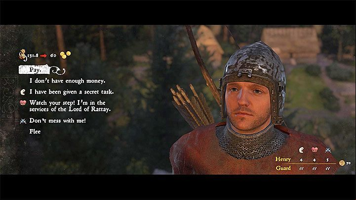 Additional note - Sometimes, when you are travelling through Rattay or any of the bigger towns, you can be stopped by a guard who will want to search your inventory - Kingdom Come Deliverance: World exploration and interactions with NPCs - Basics - Kingdom Come Deliverance Game Guide