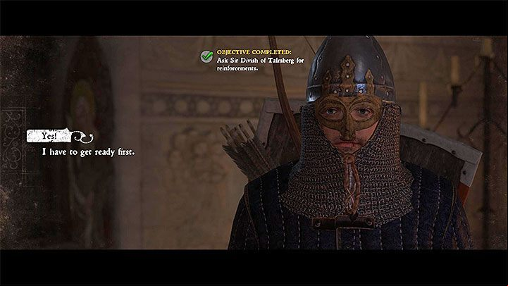 Note - At the end of the conversation with Divish you can tell him that you are ready for attack or that you need more time (this moment is presented in the picture) - Kingdom Come Deliverance: Nest of Vipers - Main quests - Kingdom Come Deliverance Game Guide