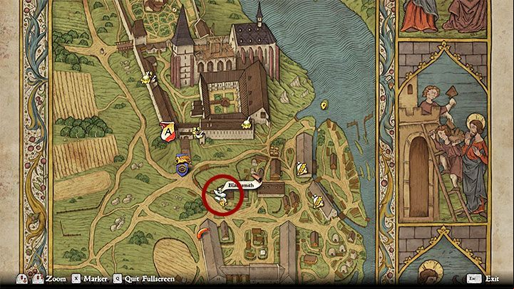 Begin by meeting three people in Sasau: the armsman Otto and the blacksmith Mikesh from the town of Sasau, and the blacksmith Zach, who lives near the Sasau monastery - Kingdom Come Deliverance: All that Glisters - Main quests - Kingdom Come Deliverance Game Guide