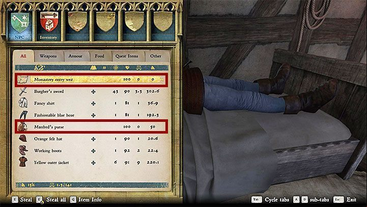 Manfred goes on the upper floor of the inn and rests in one of the beds - Kingdom Come Deliverance: Poverty, Chastity and Obedience - Main quests - Kingdom Come Deliverance Game Guide