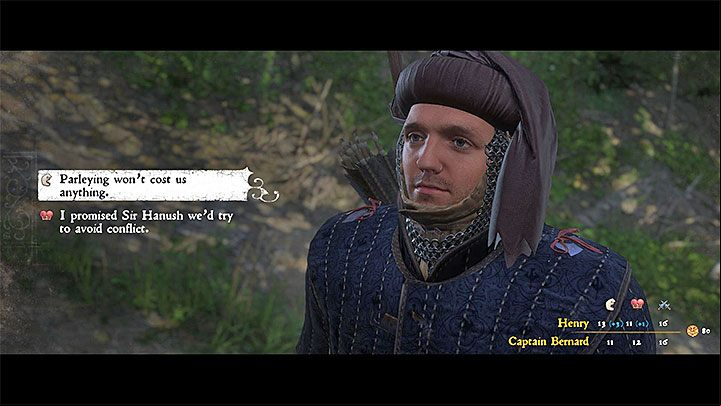 For the purpose of this option, you will have to suggest a peaceful solution to the conflict during your conversation with Bernard (second dialogue option) - Kingdom Come Deliverance: Side quests in Rattay - Side quests - Kingdom Come Deliverance Game Guide