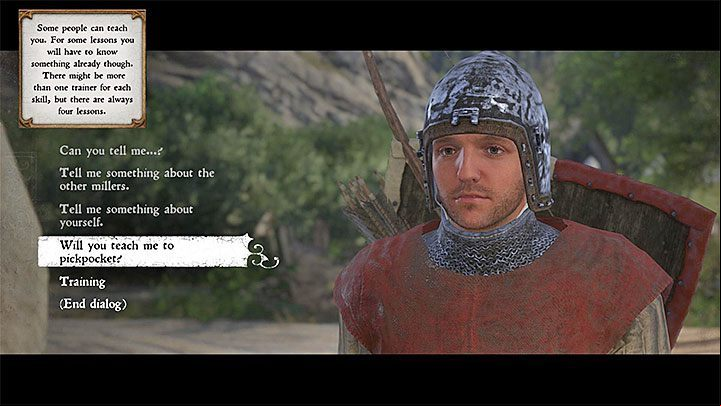 You must wait with learning pickpocketing until you complete the main quest Homecoming and reach the house near Rattay that belongs to Miller Peshek (this will start a new main quest Awakening) - How to learn pickpocketing in Kingdom Come Deliverance? - FAQ - Kingdom Come Deliverance Game Guide