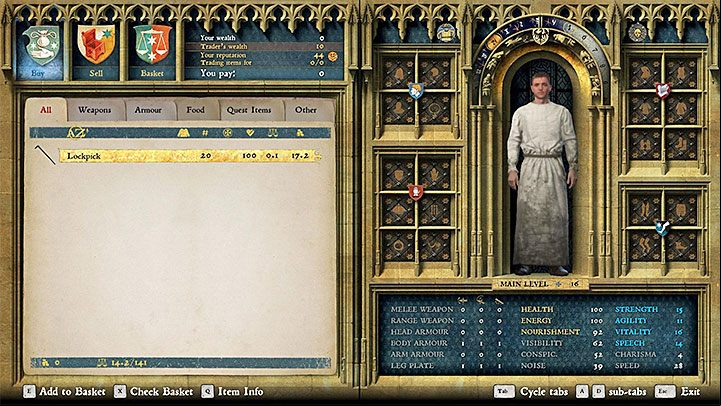 The second way to acquire the lockpicks is to meet with Brother Cellarius to ask him about the item - Where to find lockpicks and Monastery Key in the Monastery in Kingdom Come? - FAQ - Kingdom Come Deliverance Game Guide
