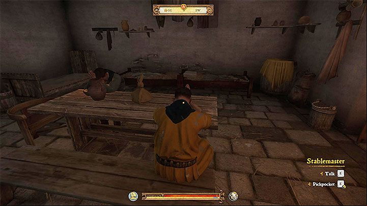 The best person to meet is Stablemaster from the Talmberg castle (usually revolves around the courtyard) - Inn in the Glade | Side quests in Kingdom Come Deliverance - Side quests - Kingdom Come Deliverance Game Guide