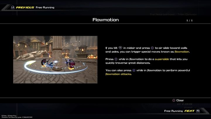 Your hero can jump on columns and rotate around them, creating a strong area attack - you can also break out at a dizzying speed to reach enemies quickly - Free Running, Flowmotion and Airstepping in Kingdom Hearts 3 - FAQ - Kingdom Hearts 3 Guide