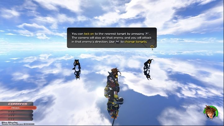 Commands are displayed in the bottom left corner of the screen - Combat in Kingdom Hearts 3 - Basics - Kingdom Hearts 3 Guide