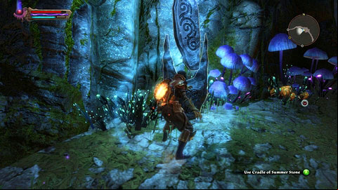 The stone is standing where the Forsaken Plain and Cradle of Summer connect - Forsaken Plain II/Cradle of Summer | Plains of Erathell Lorestones - Lorestones - Kingdoms of Amalur: Reckoning Game Guide & Walkthrough