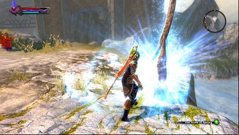 The stone is standing by a river at the eastern edge of the location - Spring | Plains of Erathell Lorestones - Lorestones - Kingdoms of Amalur: Reckoning Game Guide & Walkthrough