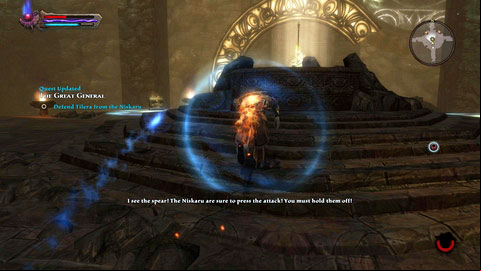 The spear youre looking for can be found a bit further - The Great General | Walkthrough - Walkthrough - Kingdoms of Amalur: Reckoning Game Guide & Walkthrough