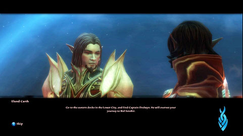 Head to Rathir and speak to Elunda Carth in Upper City M8(27) - Breaking the Siege | Walkthrough - Walkthrough - Kingdoms of Amalur: Reckoning Game Guide & Walkthrough