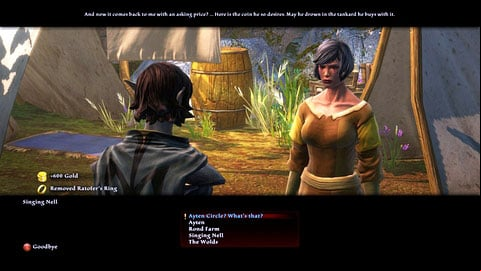 Use it on the rind and the woman will offer you some more gold - The Wolds - p.1 | Side missions - Side missions - Kingdoms of Amalur: Reckoning Game Guide & Walkthrough