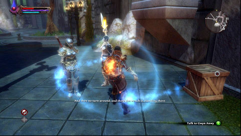 After the fight, leave the catacombs with the second exit and meet with Gwyn on the Quays M6(24) - Tala-Rane - p.2 | Side missions - Side missions - Kingdoms of Amalur: Reckoning Game Guide & Walkthrough