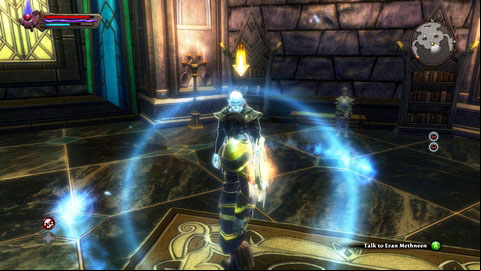 You need to tell Eran Methneen the sad news inside the main room of the academy - Tala-Rane - p.6 | Side missions - Side missions - Kingdoms of Amalur: Reckoning Game Guide & Walkthrough