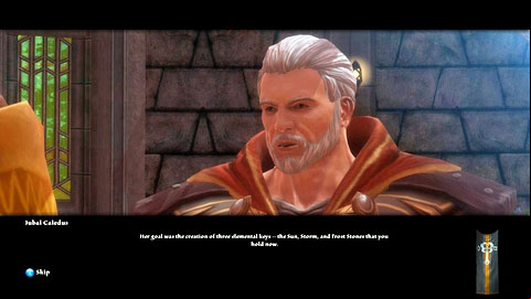 Speak with Archsage Caledus in the gardens of Scholia Arcana M6(20) and you will be asked to place the previously obtained stones in the pedestals of three statues - Tala-Rane - p.7 | Side missions - Side missions - Kingdoms of Amalur: Reckoning Game Guide & Walkthrough
