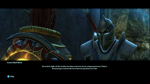 On the stairs one of soldiers will ask you to save his companions kept by Tuatha - Breaking the Siege - p. 1 | Walkthrough - Walkthrough - Kingdoms of Amalur: Reckoning Game Guide & Walkthrough