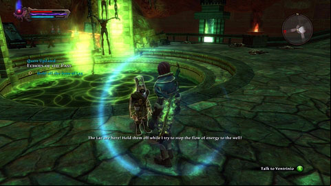 After short conversation he starts to work with the well and you have to protect him - Echoes of the Past | Walkthrough - Walkthrough - Kingdoms of Amalur: Reckoning Game Guide & Walkthrough