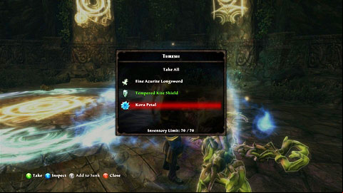 Once the monster is dead, search his body and take Kora Petel - Alserund - p. 1 | Side missions - Side missions - Kingdoms of Amalur: Reckoning Game Guide & Walkthrough
