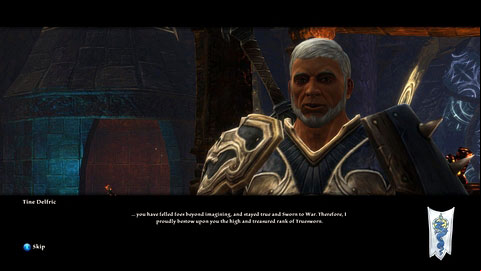 The woman will send you to Hall of the Firstsworn w Menetyre M4(5), where youll complete the quest, get the title of Truesworn and a card Twist of Faith - Truesworn - Alserund - p. 3 | Side missions - Side missions - Kingdoms of Amalur: Reckoning Game Guide & Walkthrough