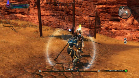 You have to bring it to Lina, who can be found near the Sun Camp M5(7) - Apotyre - p. 2 | Side missions - Side missions - Kingdoms of Amalur: Reckoning Game Guide & Walkthrough
