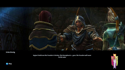 Run forwards, killing enemies along your way, until you get to the tunnel exit, where Grimm Onwig/Argine will give you a card Twist of Faith - Apotyre - p. 5 | Side missions - Side missions - Kingdoms of Amalur: Reckoning Game Guide & Walkthrough