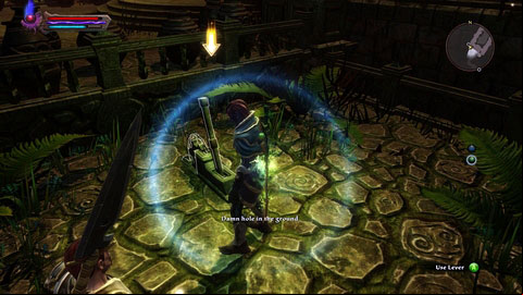 Run after the man until you reach the lever, which unlocks a age to the chamber with enemy - Caeled Coast - p. 5 | Side missions - Side missions - Kingdoms of Amalur: Reckoning Game Guide & Walkthrough