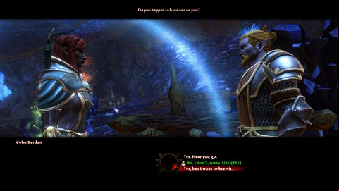You can give him your own elixir, prepare the cure on the nearby alchemic table or find healers bag - High Fulgen - p. 1 | Side missions - Side missions - Kingdoms of Amalur: Reckoning Game Guide & Walkthrough