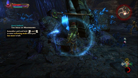 After the fight pick up the item and walk the woman to the exit - High Fulgen - p. 2 | Side missions - Side missions - Kingdoms of Amalur: Reckoning Game Guide & Walkthrough
