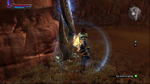 It is hidden next to the high rock to the north from Caer Elatha M2(5) - Spring | Detyre, Klurikon and Alabastra Lorestones - Lorestones - Kingdoms of Amalur: Reckoning Game Guide & Walkthrough