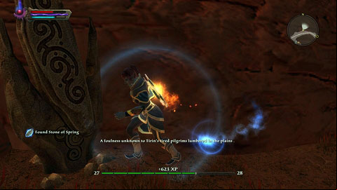 The stone stands on the road connecting The Hollowlands and Menetyre - Spring | Detyre, Klurikon and Alabastra Lorestones - Lorestones - Kingdoms of Amalur: Reckoning Game Guide & Walkthrough