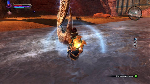 This stone is located in the river flowing through the northern part of the location - Menetyre | Detyre, Klurikon and Alabastra Lorestones - Lorestones - Kingdoms of Amalur: Reckoning Game Guide & Walkthrough