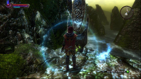 The stone stand at the sea side, near the entrance to Bonnlach undergrounds - Klurikon | Detyre, Klurikon and Alabastra Lorestones - Lorestones - Kingdoms of Amalur: Reckoning Game Guide & Walkthrough