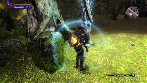 The stone stand near the road in the southern part of the location - Winter - p. 1 | Detyre, Klurikon and Alabastra Lorestones - Lorestones - Kingdoms of Amalur: Reckoning Game Guide & Walkthrough